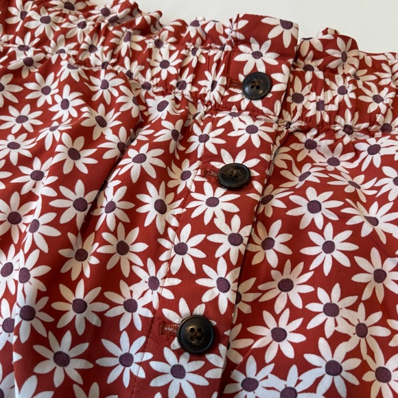 Madewell Women Paperbag Button-Front Mini Skirt in Falling Daisies Size XL - Picture 3 of 10
